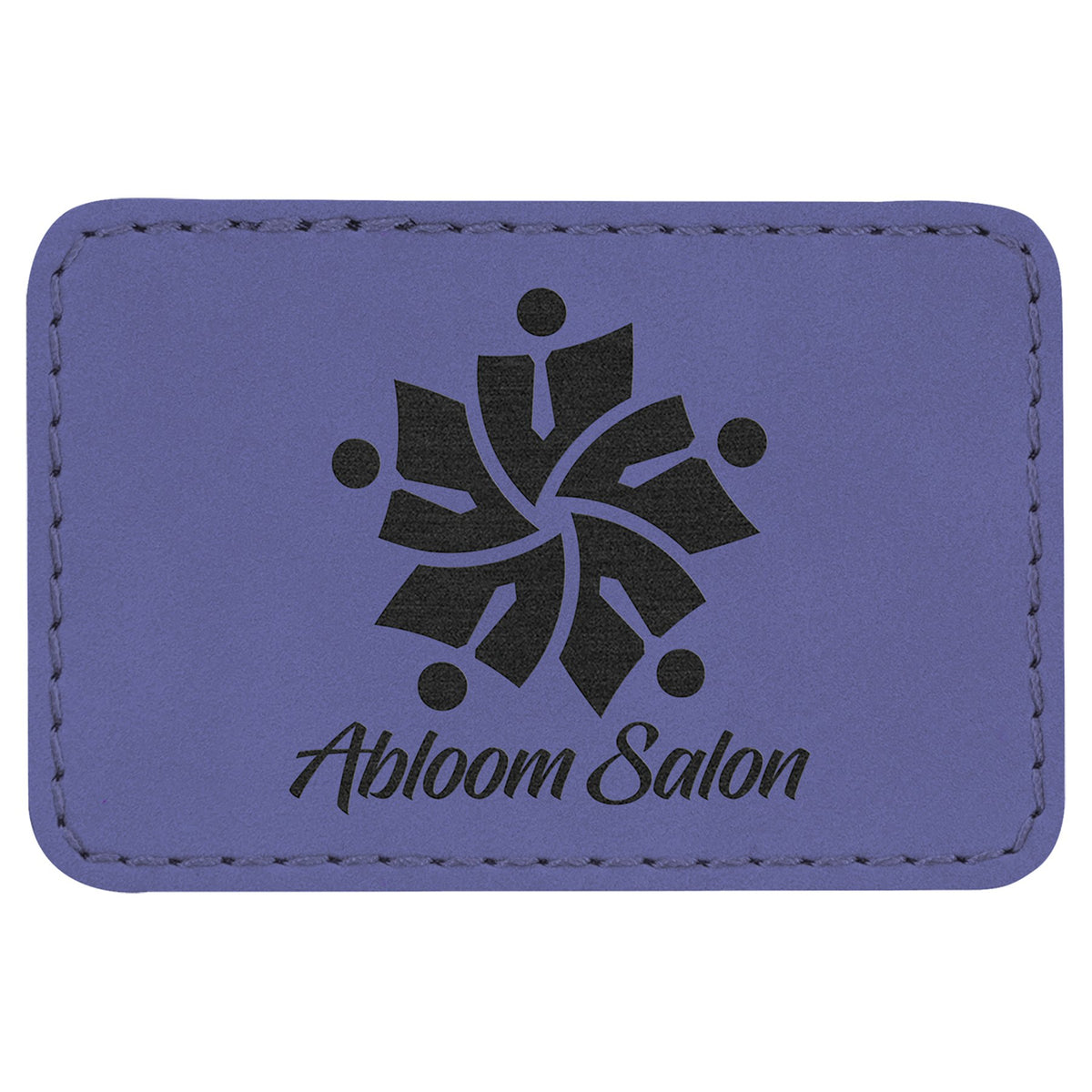 Engraved Rectangle Leatherette Patch with Kota Pro Adhesive - Purple / 3 x 2 in