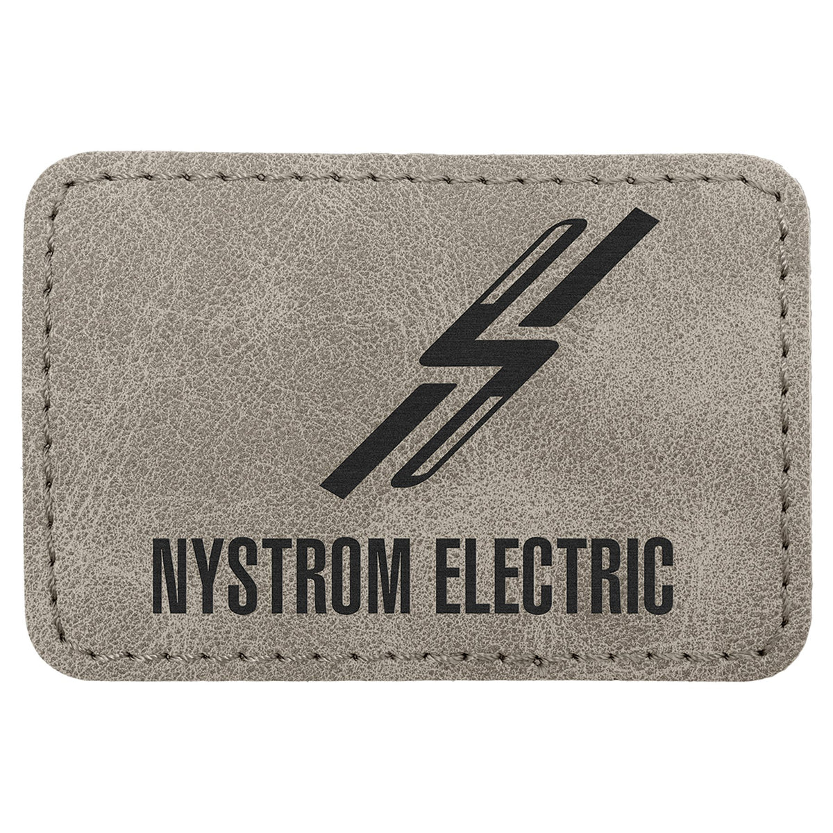 Engraved Creekside Rectangle Leatherette Patch with Kota Pro Adhesive - Gray / 3 x 2 in