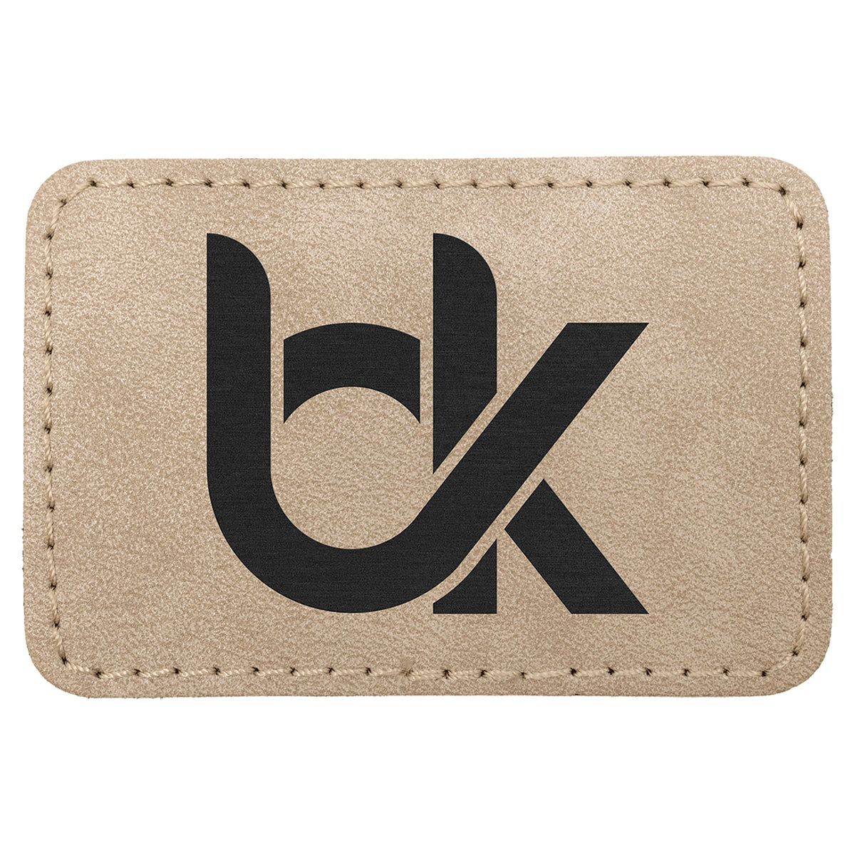 Engraved Creekside Rectangle Leatherette Patch with Kota Pro Adhesive - Light Tan / 3 x 2 in