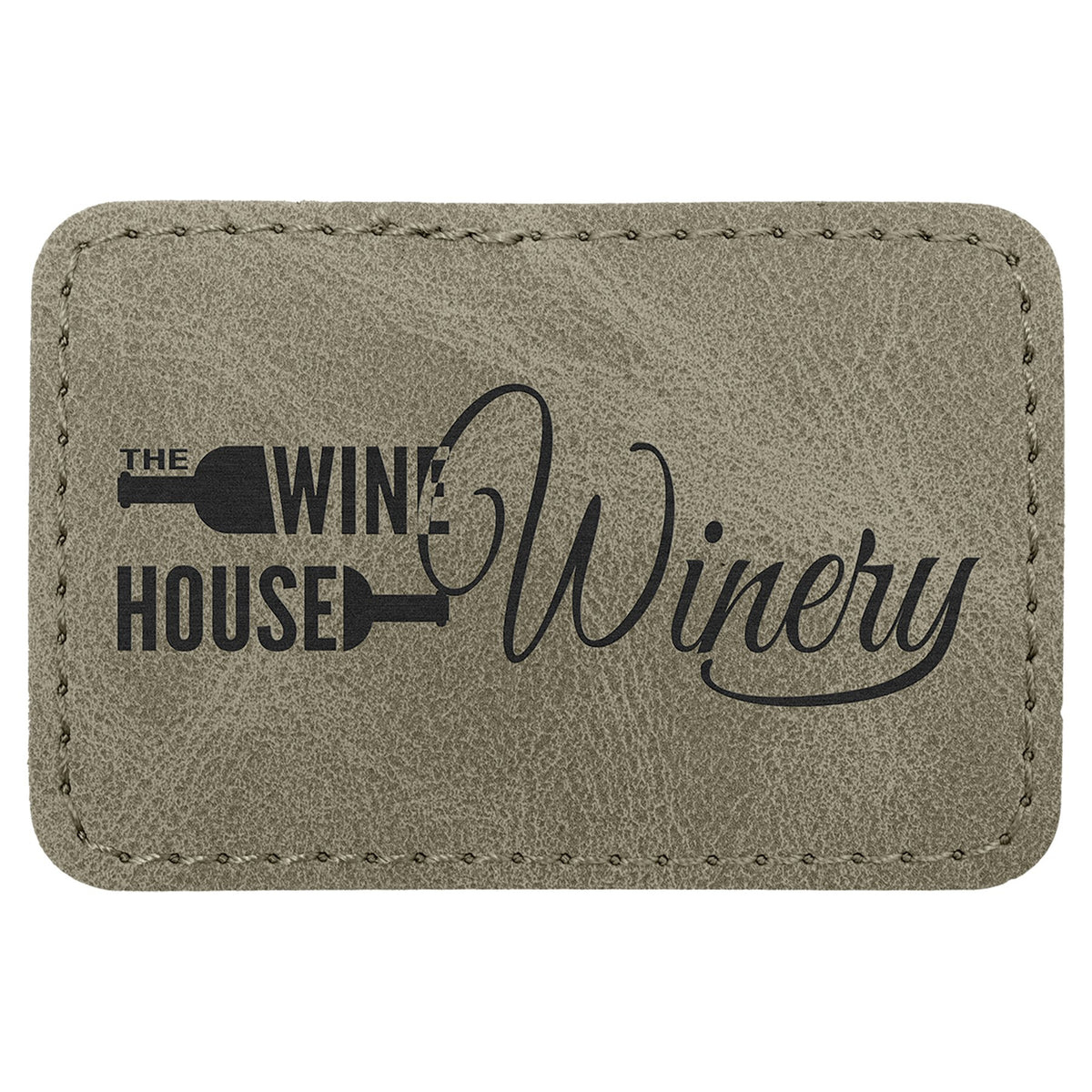 Engraved Creekside Rectangle Leatherette Patch with Kota Pro Adhesive - Light Green / 3 x 2 in