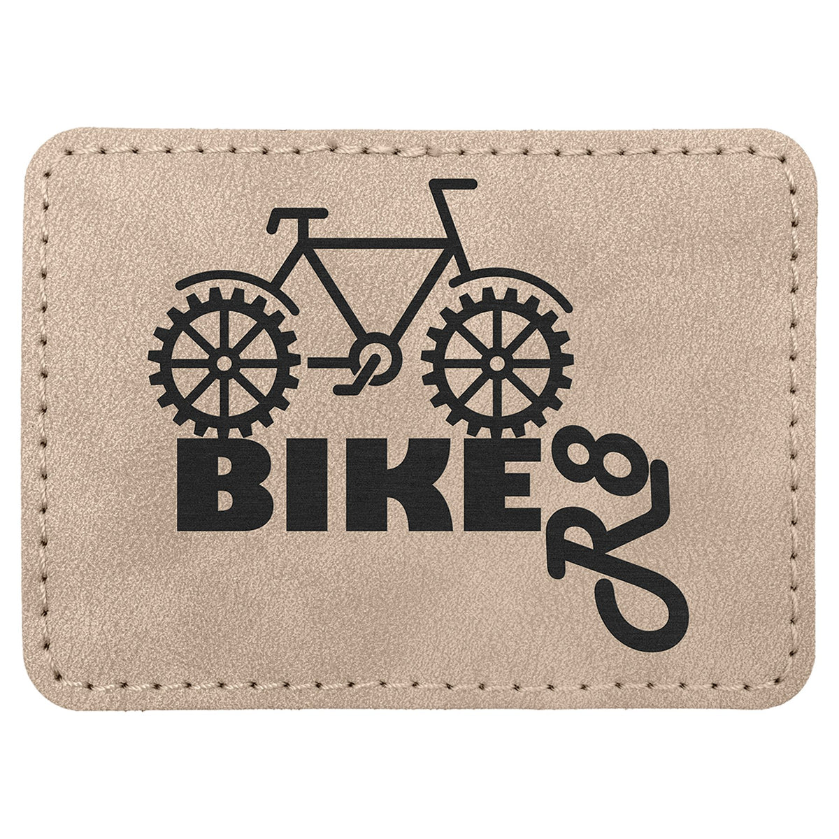 Engraved Creekside Rectangle Leatherette Patch with Kota Pro Adhesive - Light Tan / 3 1/2 x 2 1/2 in