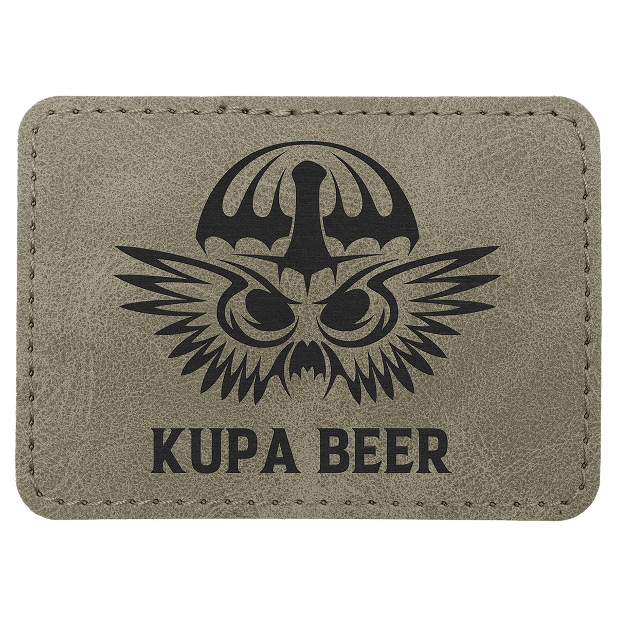 Engraved Creekside Rectangle Leatherette Patch with Kota Pro Adhesive - Light Green / 3 1/2 x 2 1/2 in