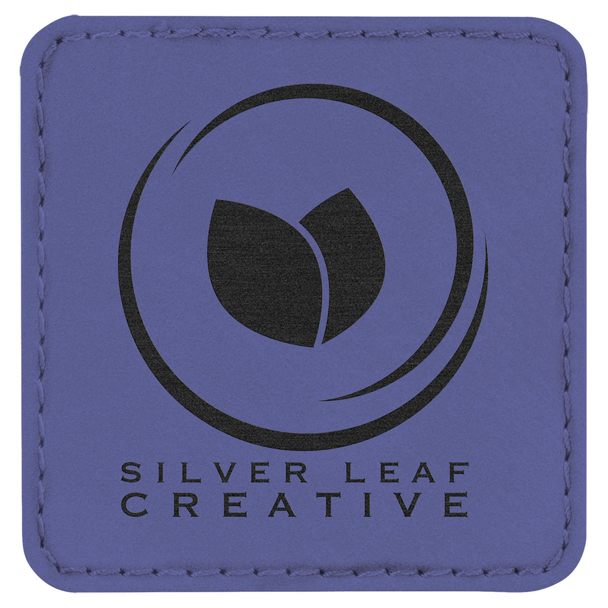 Engraved Square Leatherette Patch with Kota Pro Adhesive - Purple / 2 1/2 x 2 1/2 in