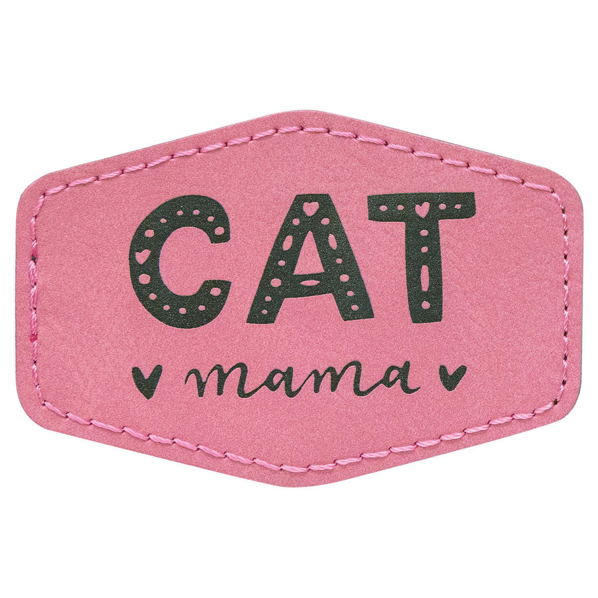 Engraved Hex Leatherette Patch with Kota Pro Adhesive - Pink / 3 x 2 in