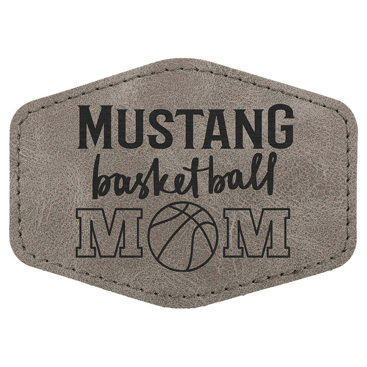 Engraved Creekside Hex Leatherette Patch with Kota Pro Adhesive - Gray / 3 1/2 x 2 1/2 in