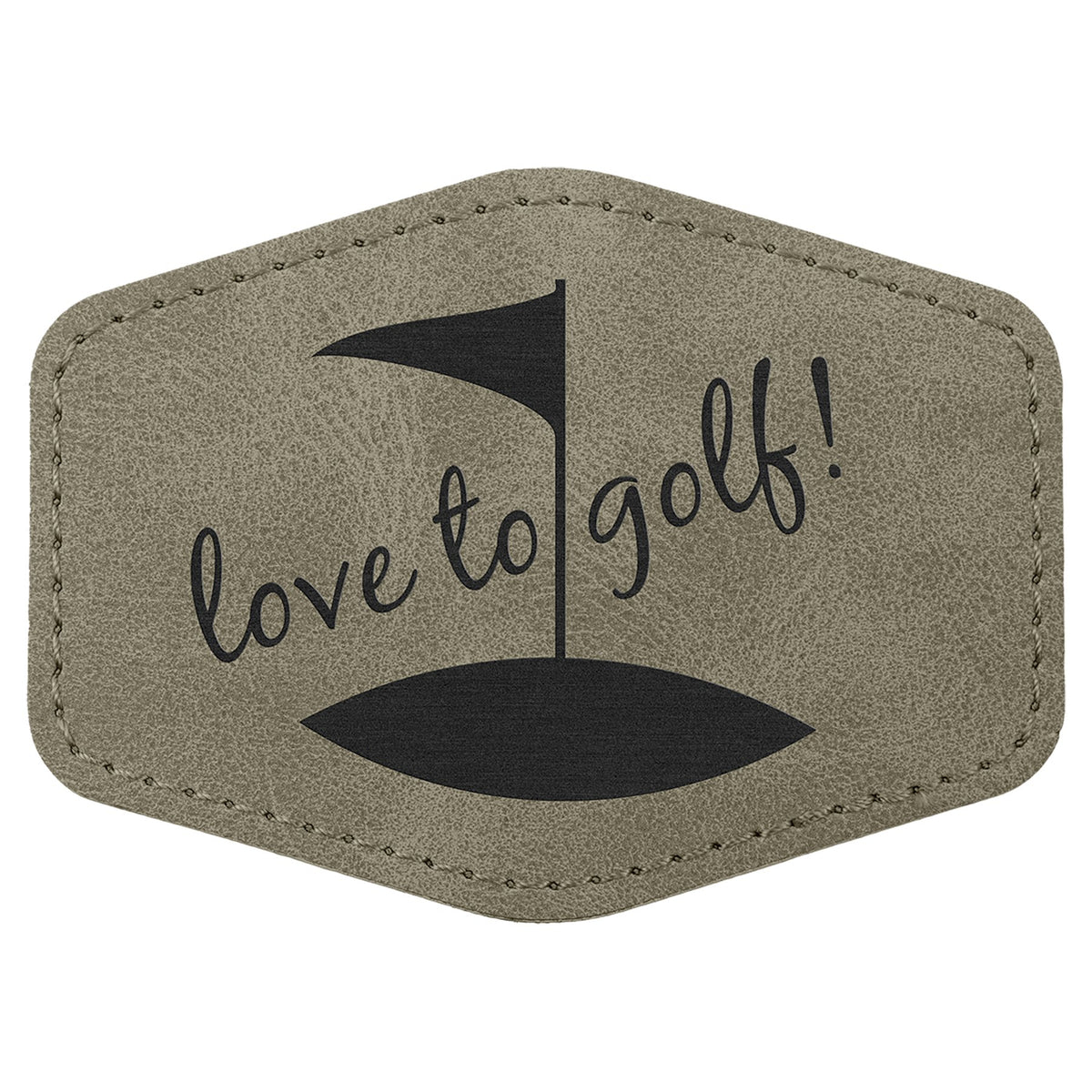 Engraved Creekside Hex Leatherette Patch with Kota Pro Adhesive - Light Green / 3 1/2 x 2 1/2 in