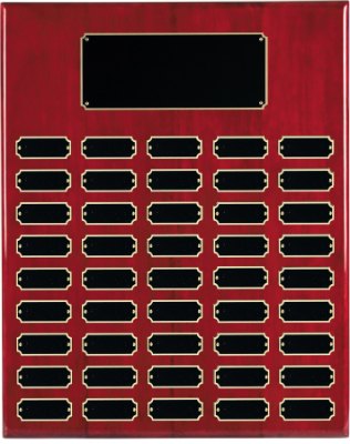 Engraved Piano Finish Perpetual Plaque - Rosewood / 16 x 20 in (45 plates)