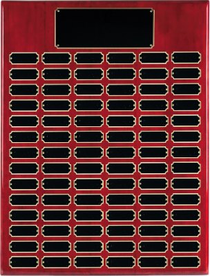 Engraved Piano Finish Perpetual Plaque - Rosewood / 18 x 24 in (84 plates)