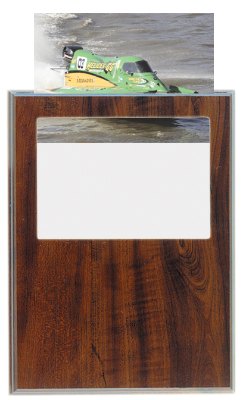 Engraved Cherry Finish Slide-In Frame Plaque - 9 x 12 in (7 x 5 window)