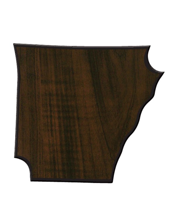 Engraved Walnut Finish Black Edge Arkansas State Plaque