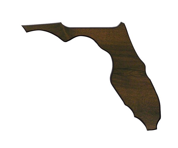 Engraved Walnut Finish Black Edge Florida State Plaque