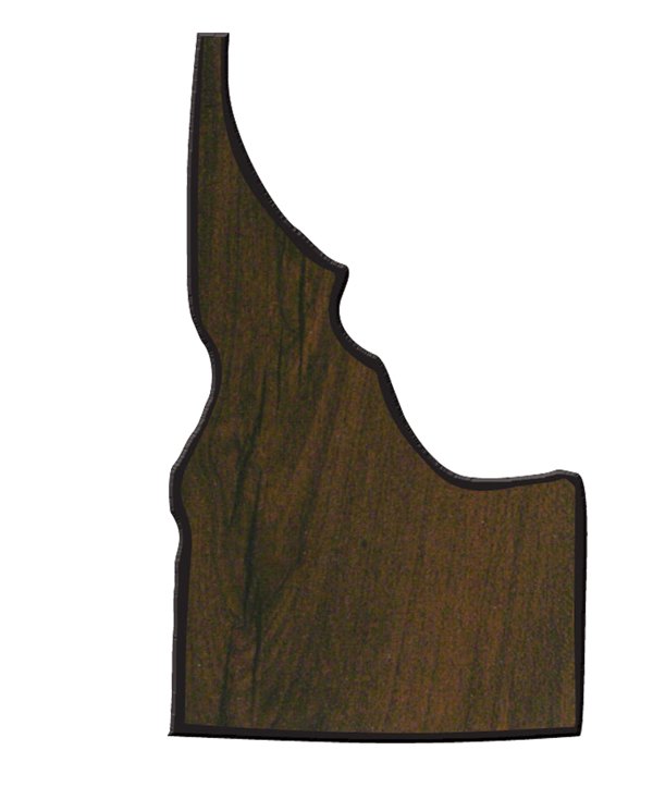 Engraved Walnut Finish Black Edge Idaho State Plaque