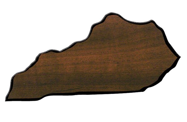 Engraved Walnut Finish Black Edge Kentucky State Plaque