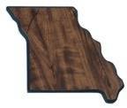 Engraved Walnut Finish Black Edge Missouri State Plaque - 7 x 8 in