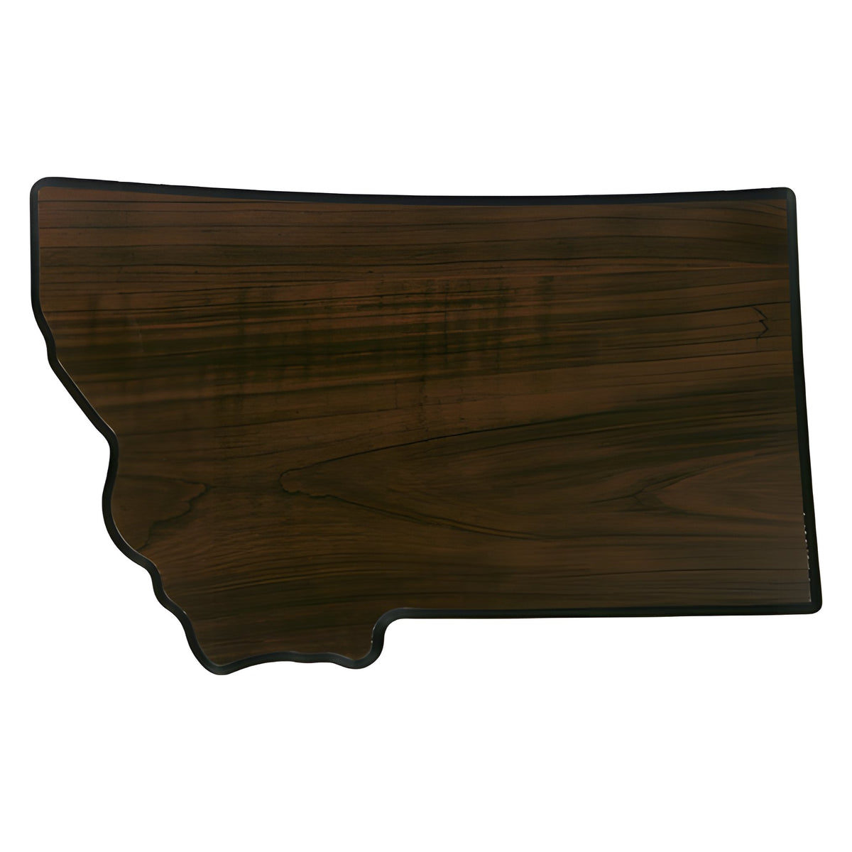 Engraved Walnut Finish Black Edge Montana State Plaque - 6 1/4 x 10 in