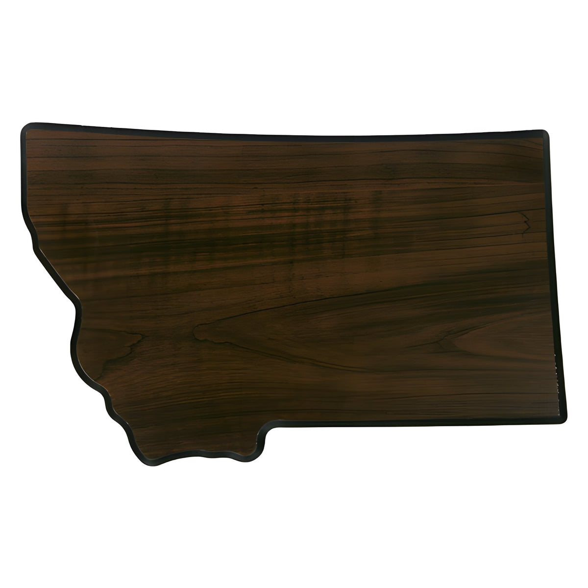 Engraved Walnut Finish Black Edge Montana State Plaque - 8 1/4 x 12 in