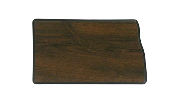 Engraved Walnut Finish Black Edge North Dakota State Plaque - 4 x 7 in