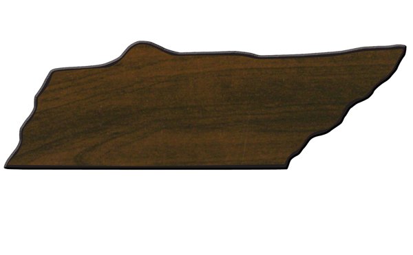 Engraved Walnut Finish Black Edge Tennessee State Plaque - 5 1/2 x 16 1/2 in