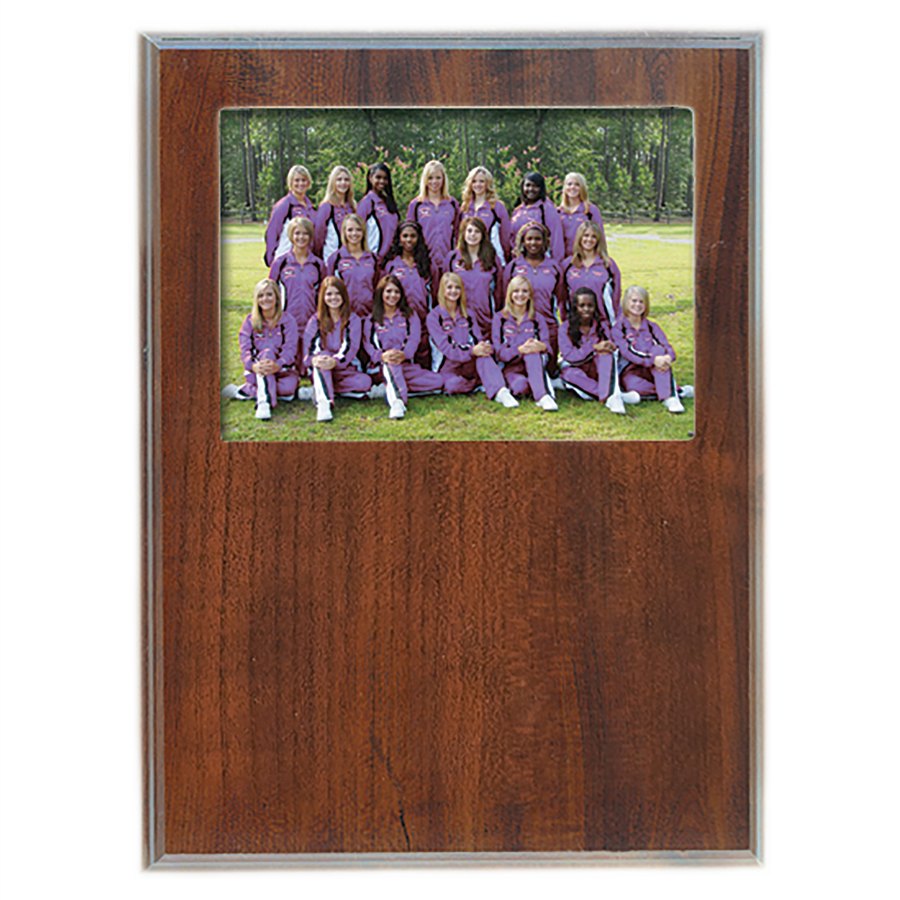 Engraved Value Slide-In Frame Plaque - Cherry / 9 x 12 in (7 x 5 window)