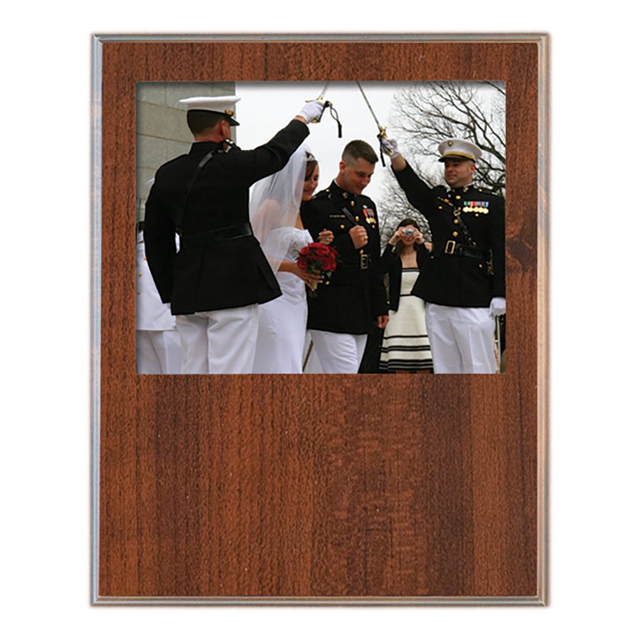 Engraved Value Slide-In Frame Plaque - Cherry / 11 1/2 x 15 in (10 x 8 window)