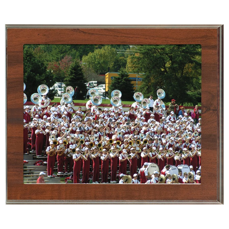 Engraved Value Slide-In Frame Plaque - Cherry / 12 x 10 in (10 x 8 window)