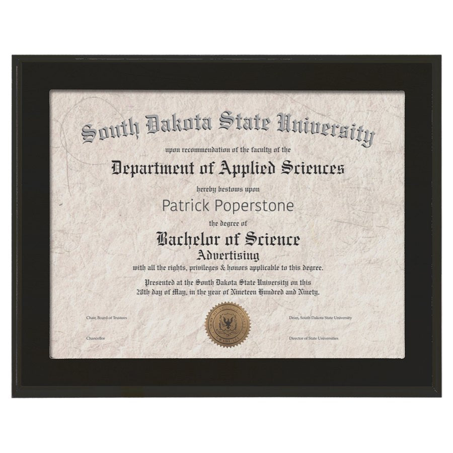 Engraved Value Slide-In Frame Plaque - Matte Black / 13 x 10 1/2 in (11 x 8 1/2 window)