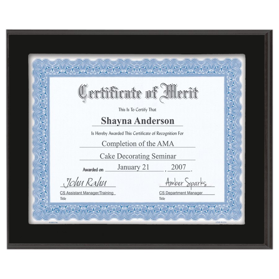 Engraved Value Slide-In Frame Plaque - Matte Black / 12 x 10 in (10 x 8 window)