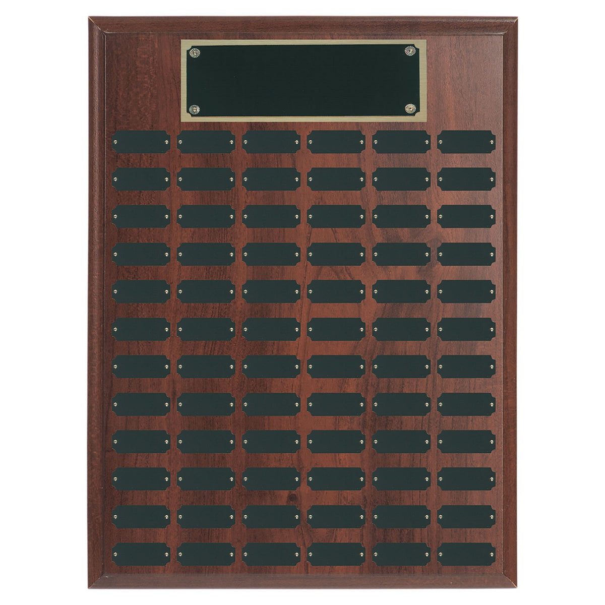 Engraved Genuine Walnut Perpetual Plaque - 18 x 24 in (72 plates)