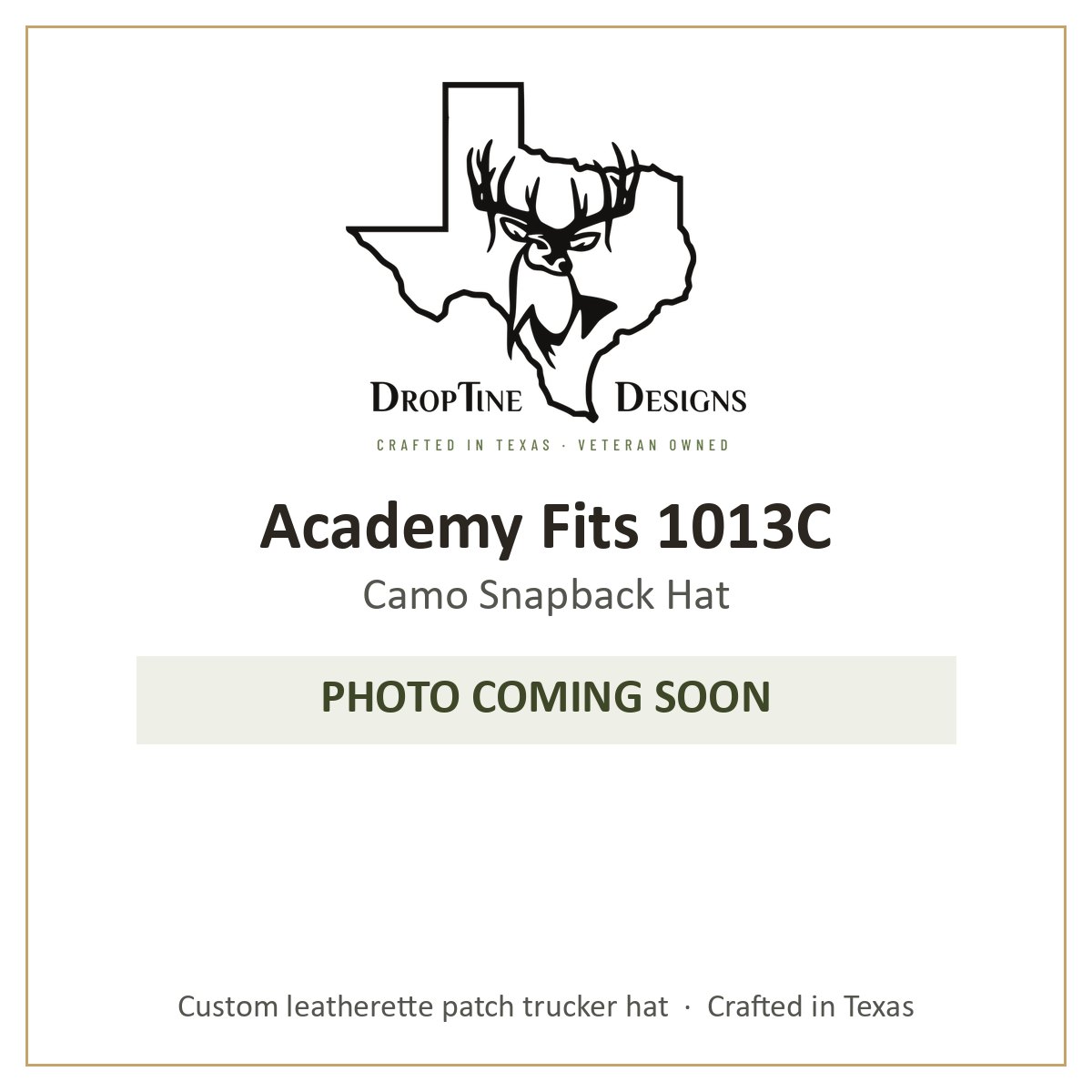 Photo coming soon: Academy Fits 1013C Camo Snapback Hat