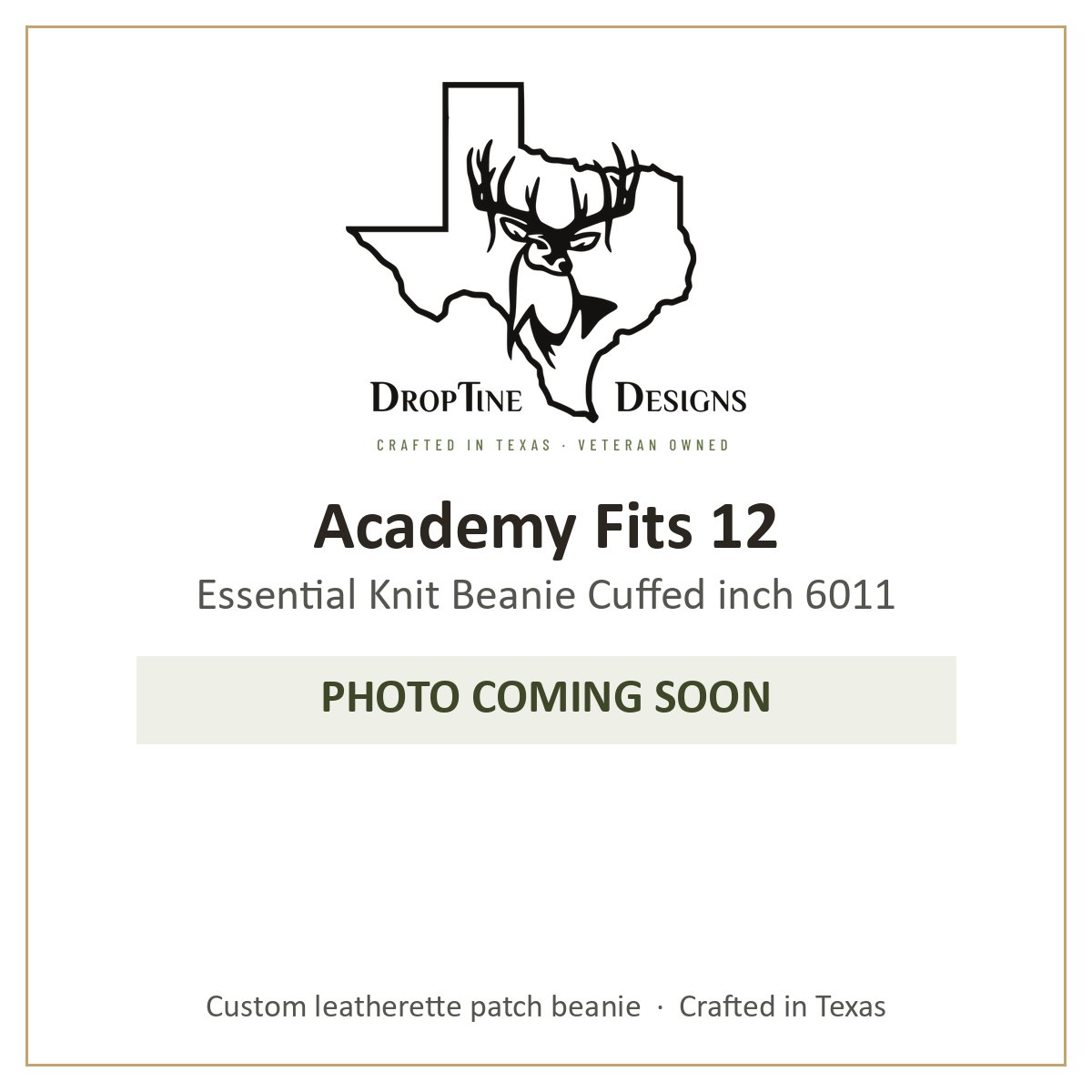 Photo coming soon: Academy Fits 12 Essential Knit Beanie Cuffed inch 6011