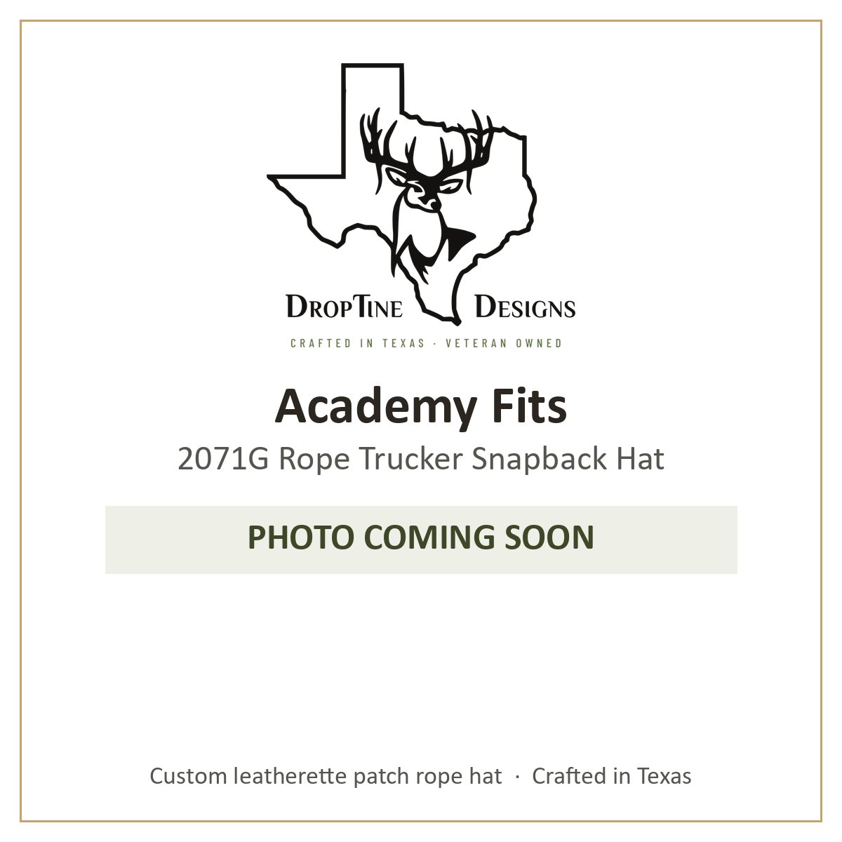 Photo coming soon: Academy Fits 2071G Rope Trucker Snapback Hat