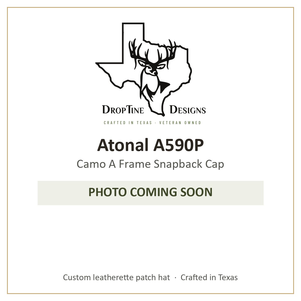 Photo coming soon: Atonal A590P Camo A Frame Snapback Cap