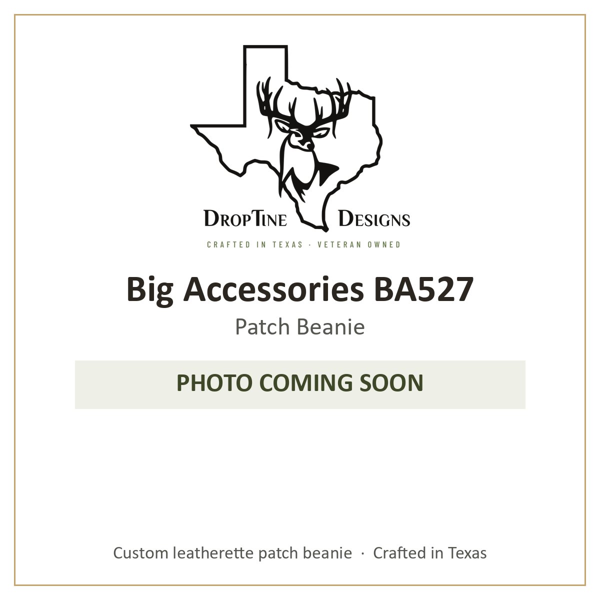 Photo coming soon: Big Accessories BA527 Patch Beanie