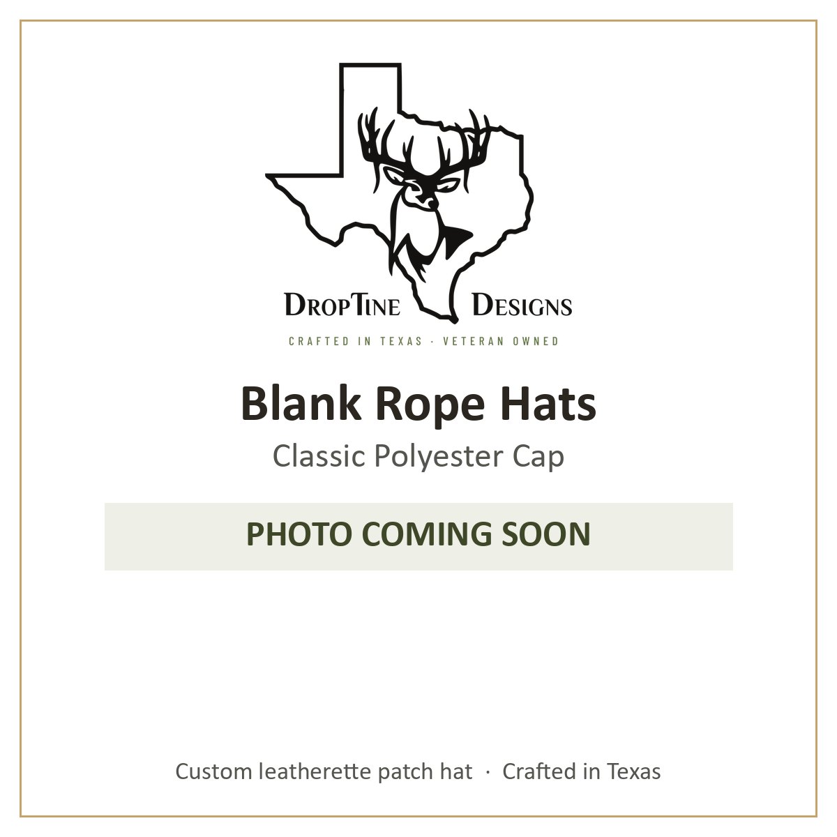 Photo coming soon: Blank Rope Hats Classic Polyester Cap