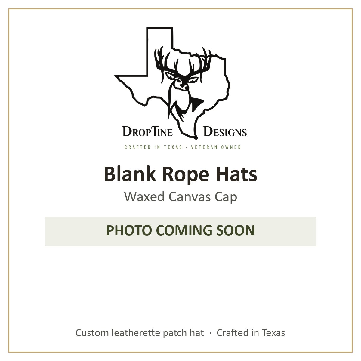 Photo coming soon: Blank Rope Hats Waxed Canvas Cap