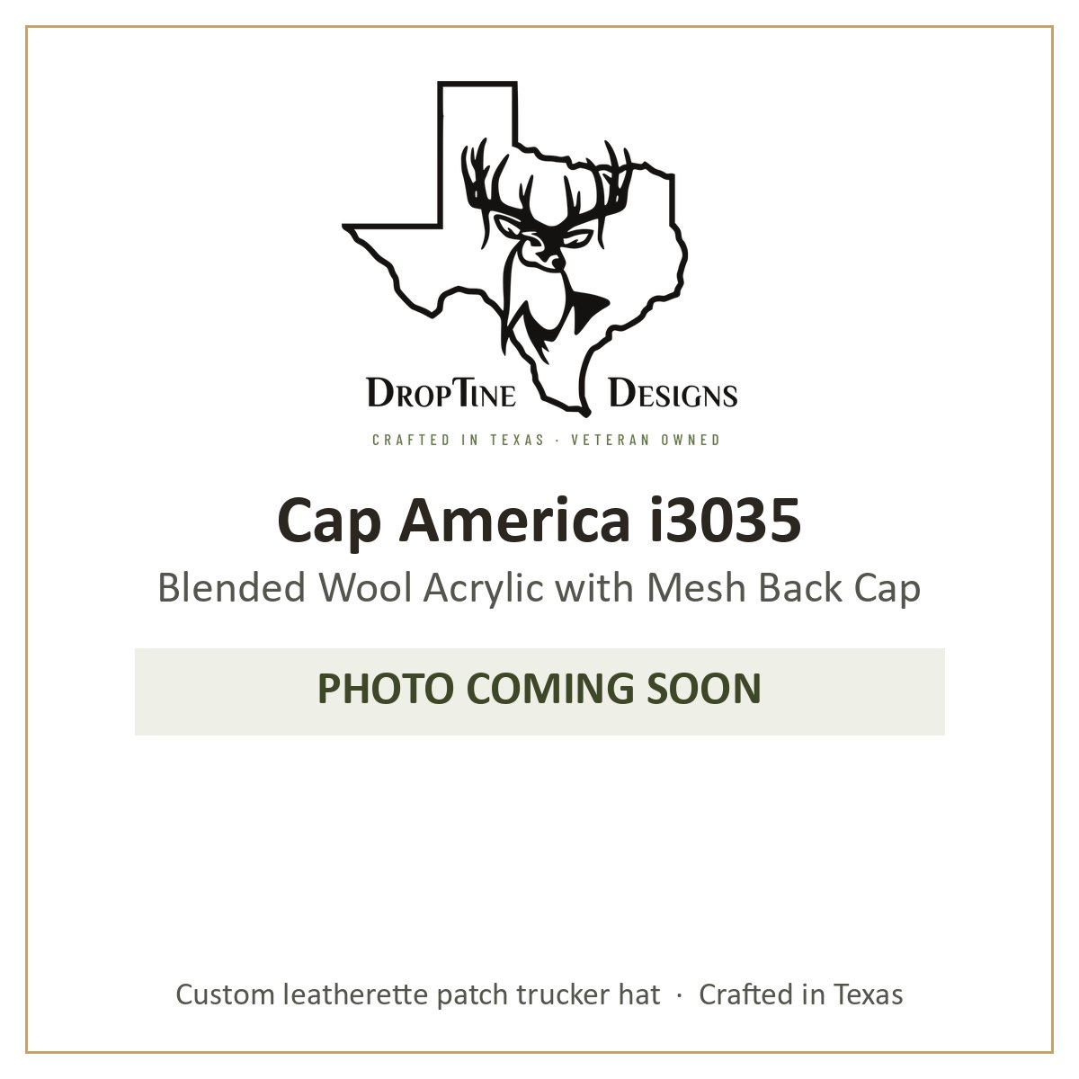 Photo coming soon: Cap America i3035 Blended Wool Acrylic with Mesh Back Cap