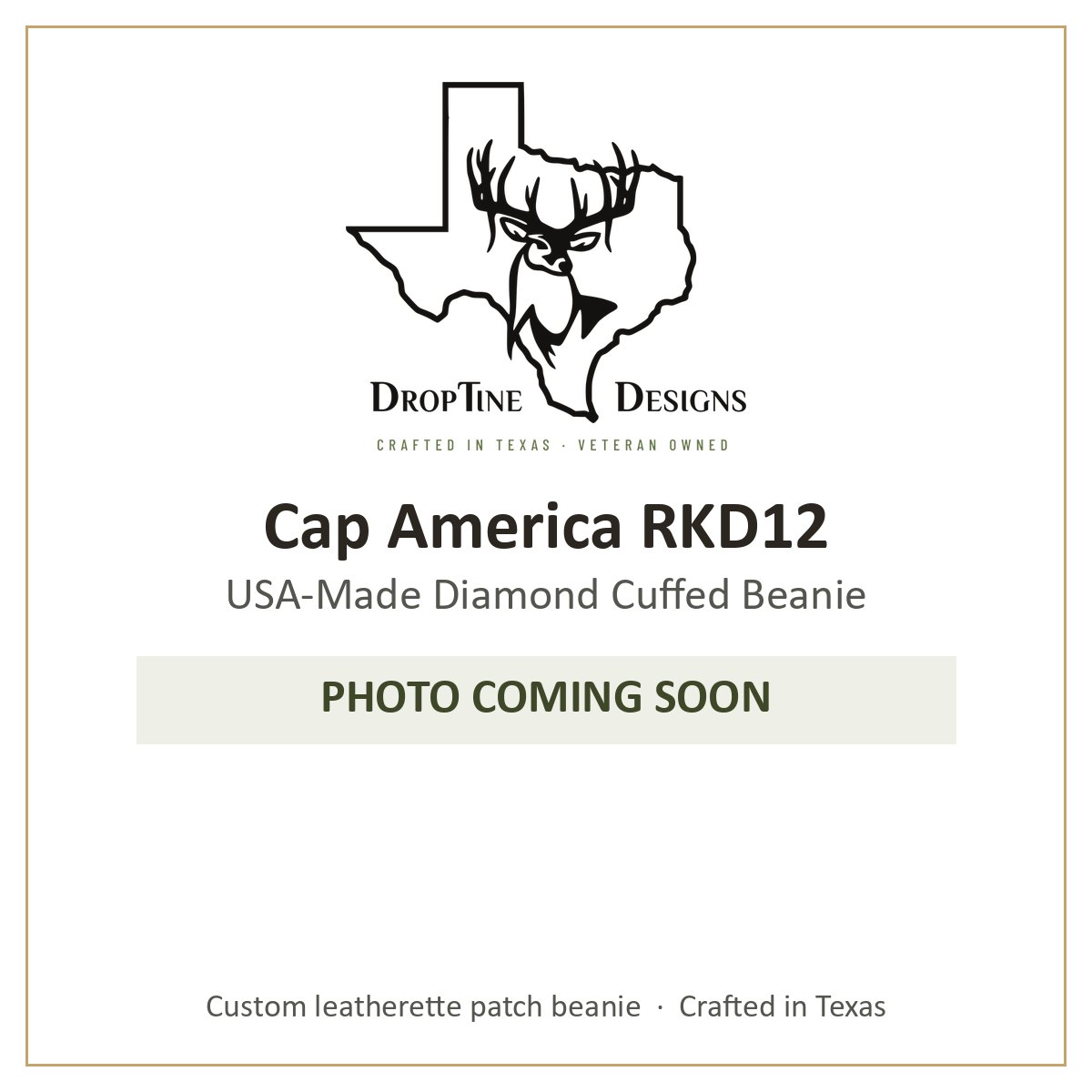 Photo coming soon: Cap America RKD12 USA-Made Diamond Cuffed Beanie