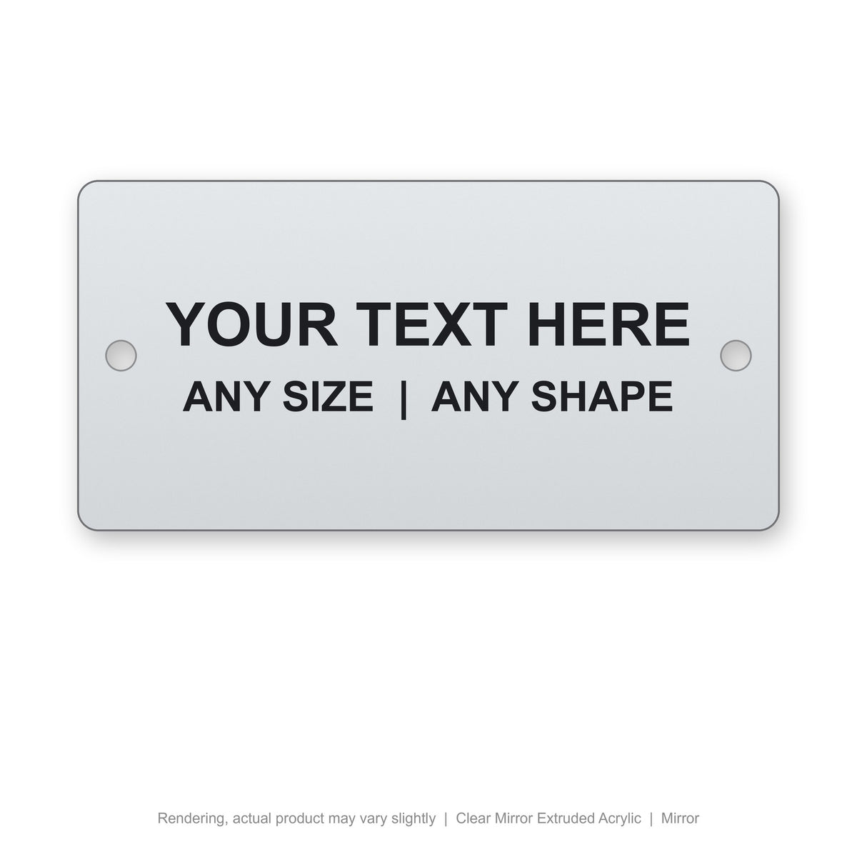 Clear Mirror Extruded Acrylic engraved plate (rendering)