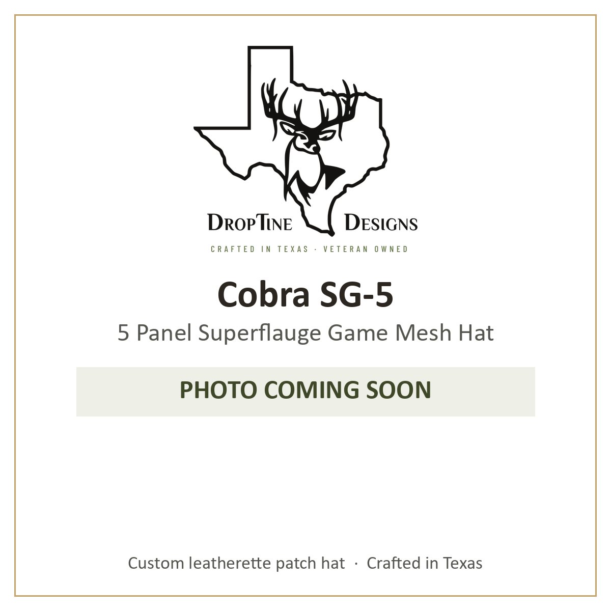 Photo coming soon: Cobra SG-5 5 Panel Superflauge Game Mesh Hat