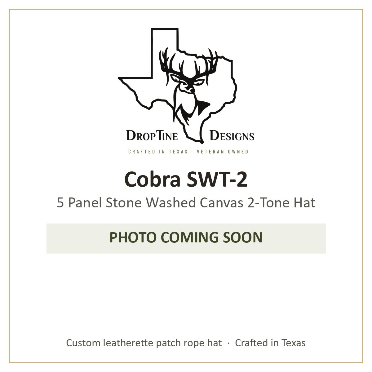 Photo coming soon: Cobra SWT-2 5 Panel Stone Washed Canvas 2-Tone Hat