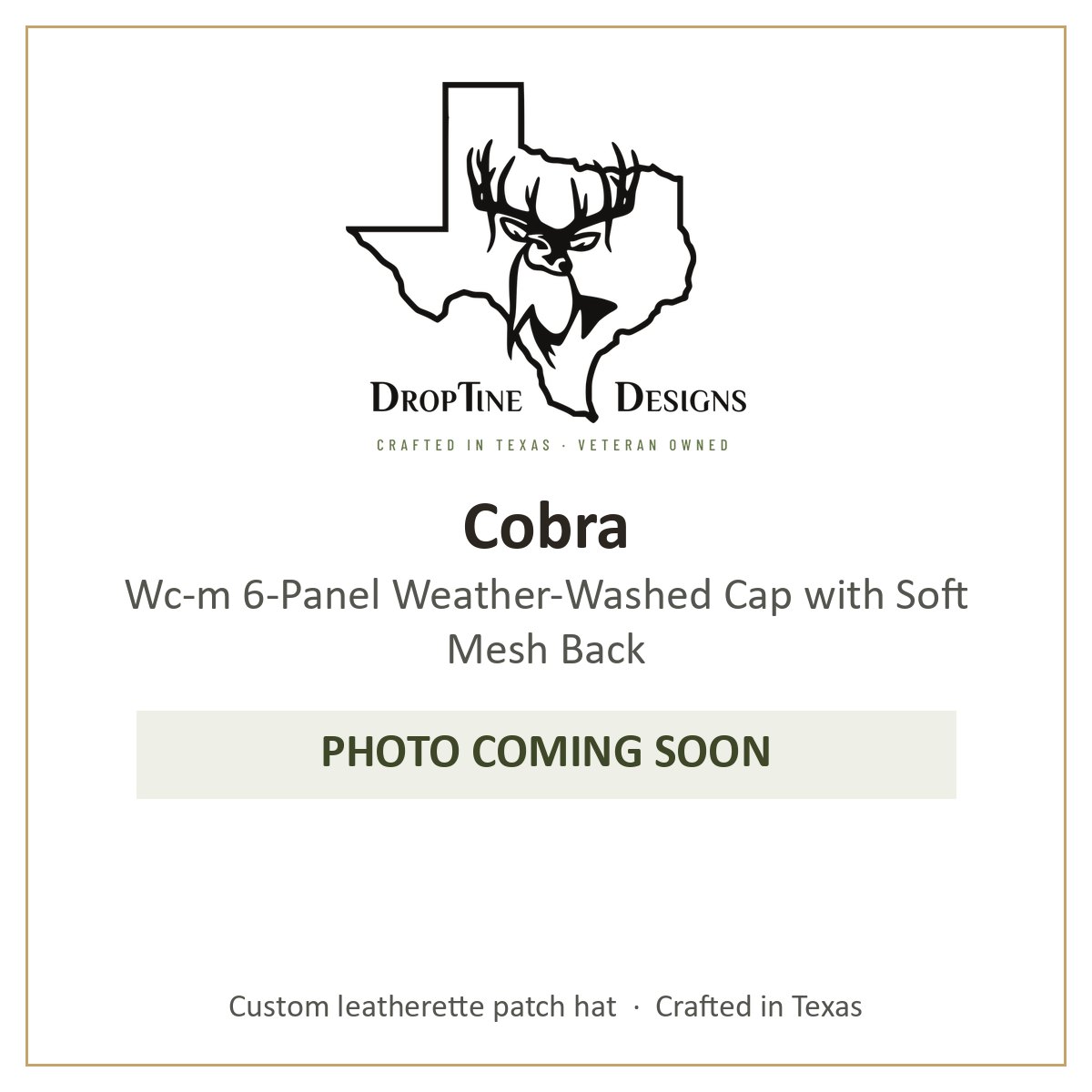 Photo coming soon: Cobra Wc-m 6-Panel Weather-Washed Cap with Soft Mesh Back