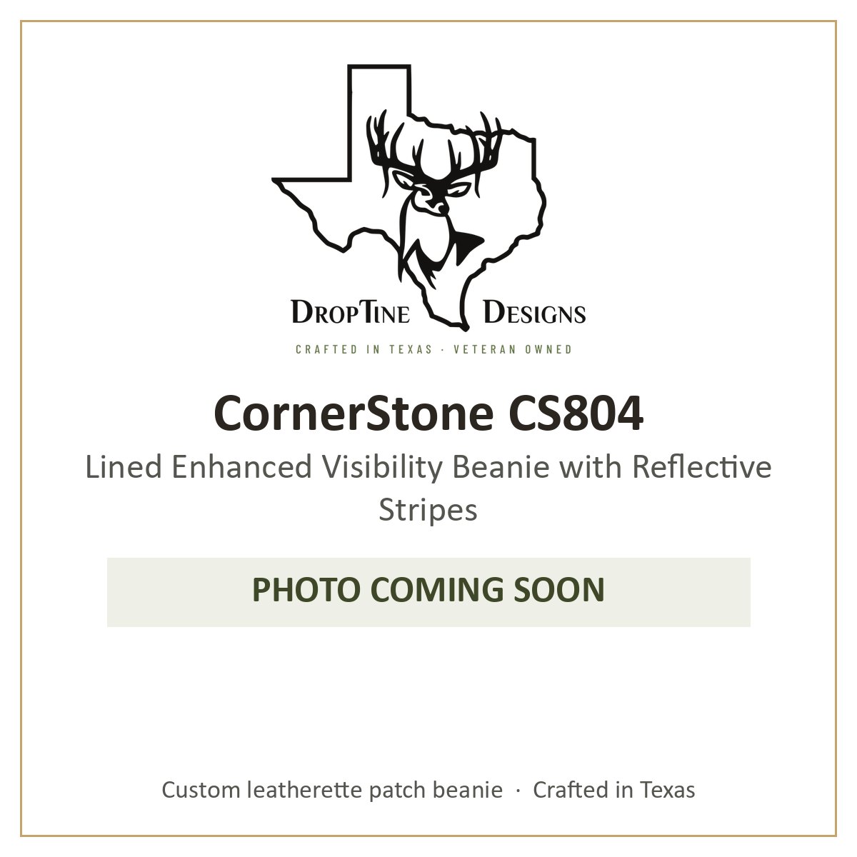 Photo coming soon: CornerStone CS804 Lined Enhanced Visibility Beanie with Reflective Stripes