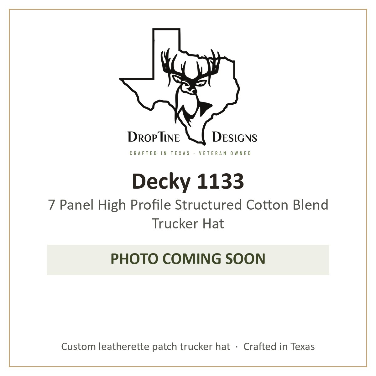 Photo coming soon: Decky 1133 7 Panel High Profile Structured Cotton Blend Trucker Hat