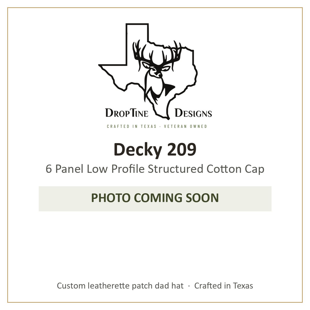 Photo coming soon: Decky 209 6 Panel Low Profile Structured Cotton Cap