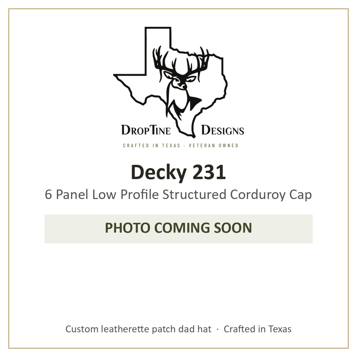 Photo coming soon: Decky 231 6 Panel Low Profile Structured Corduroy Cap