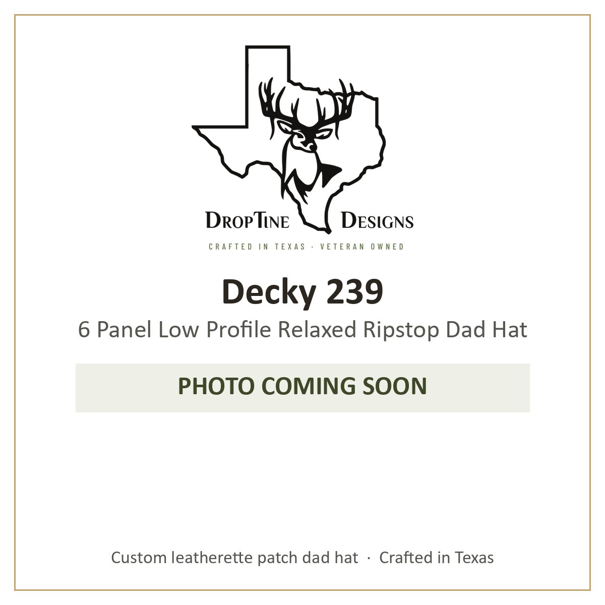 Photo coming soon: Decky 239 6 Panel Low Profile Relaxed Ripstop Dad Hat