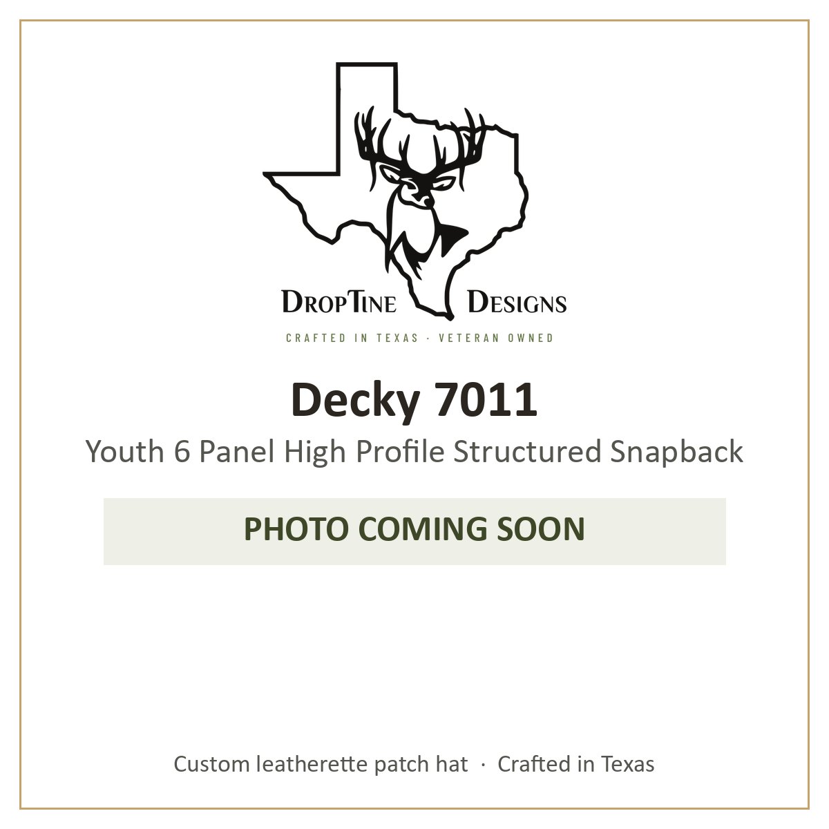Photo coming soon: Decky 7011 Youth 6 Panel High Profile Structured Snapback