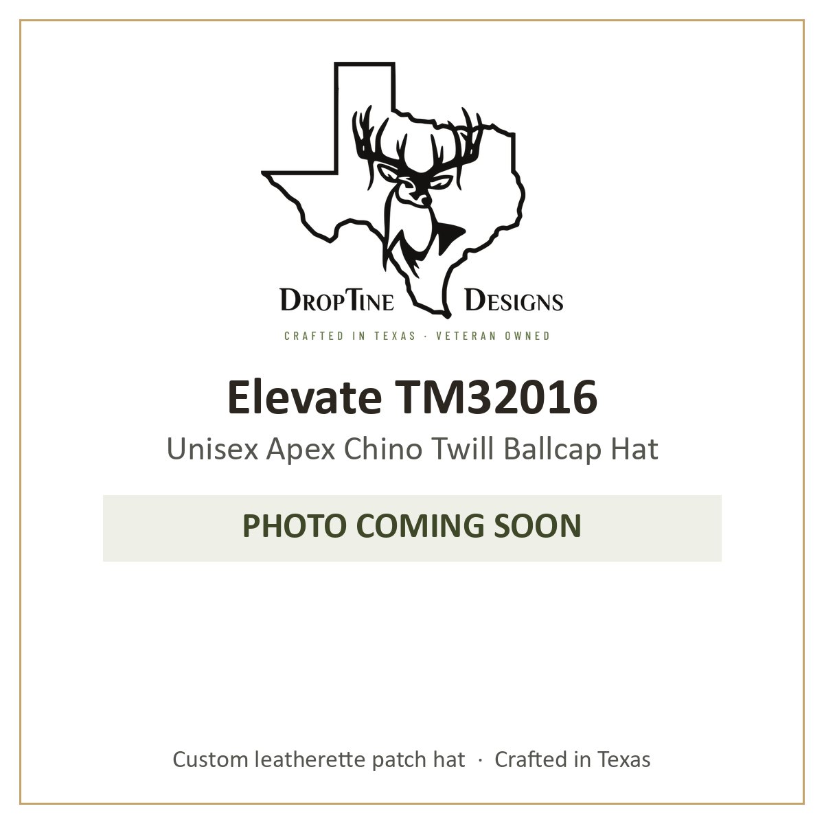 Photo coming soon: Elevate TM32016 Unisex Apex Chino Twill Ballcap Hat