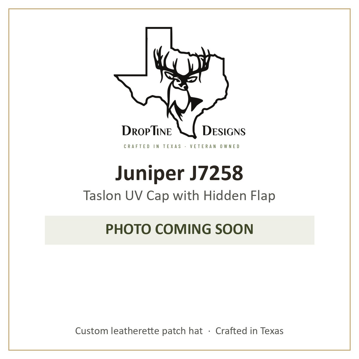 Photo coming soon: Juniper J7258 Taslon UV Cap with Hidden Flap