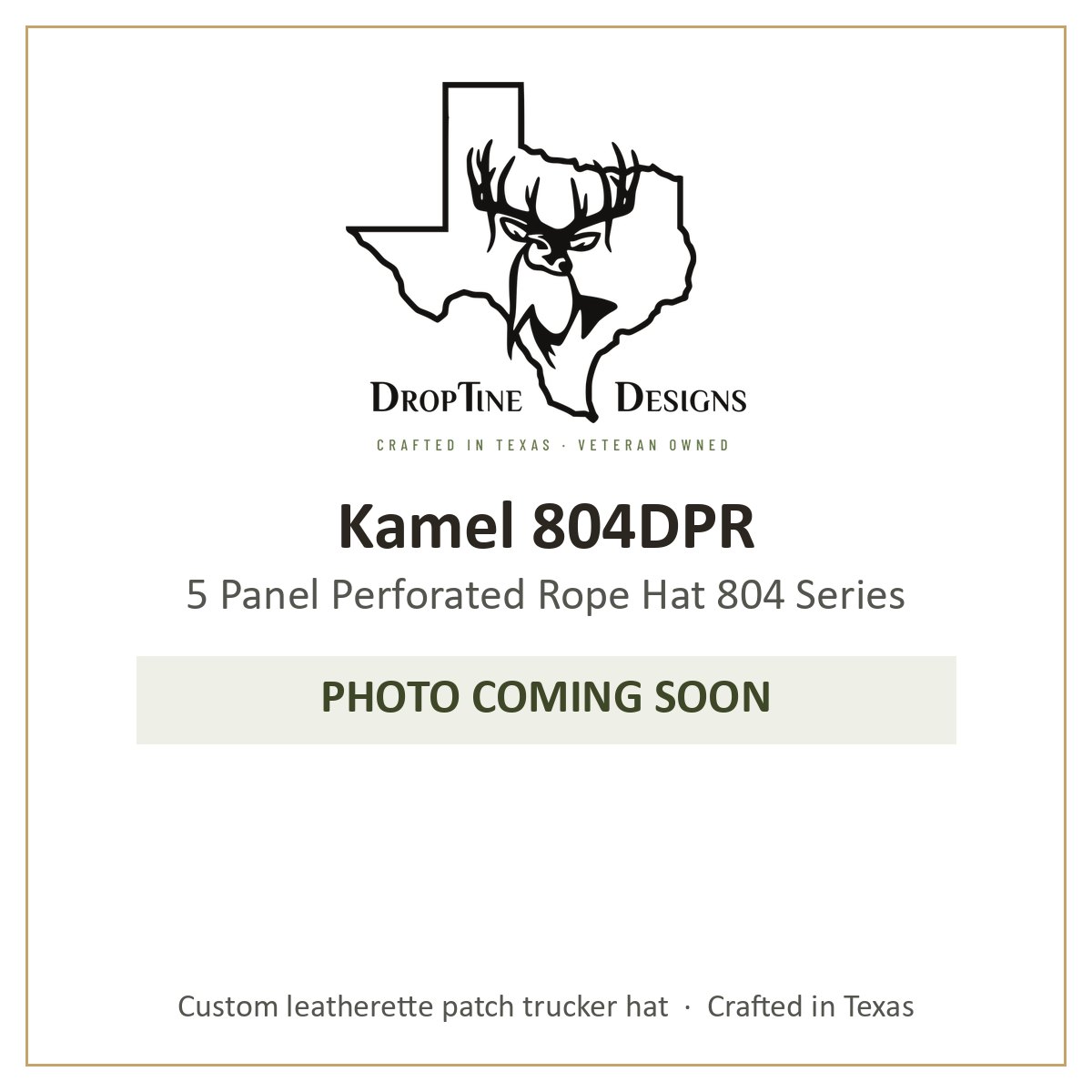 Photo coming soon: Kamel 804DPR 5 Panel Perforated Rope Hat 804 Series